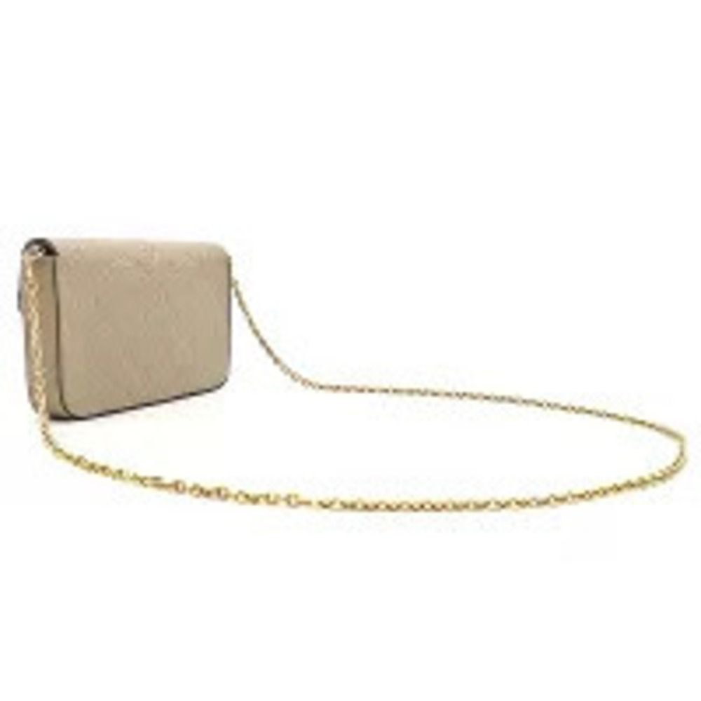 Louis Vuitton Felicie Tourtrelle Empreinte Monogram Wallet Pochette Chain Brown